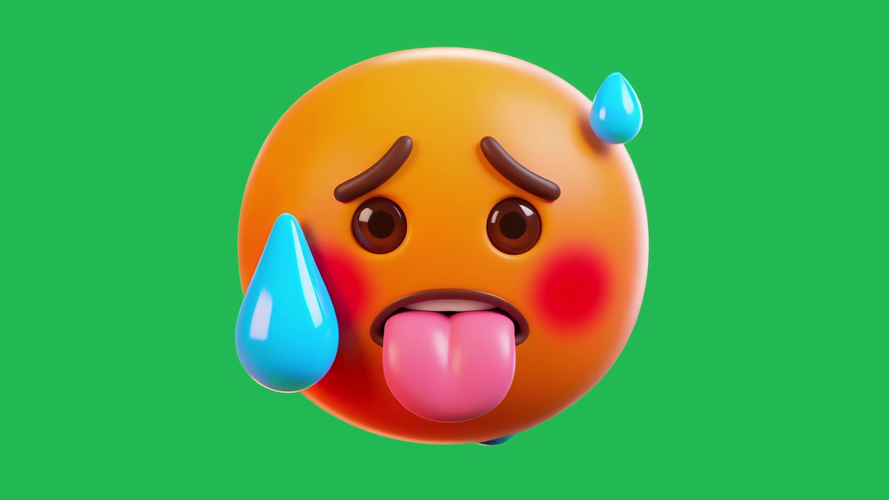 动画热脸表情符号视频素材画面2