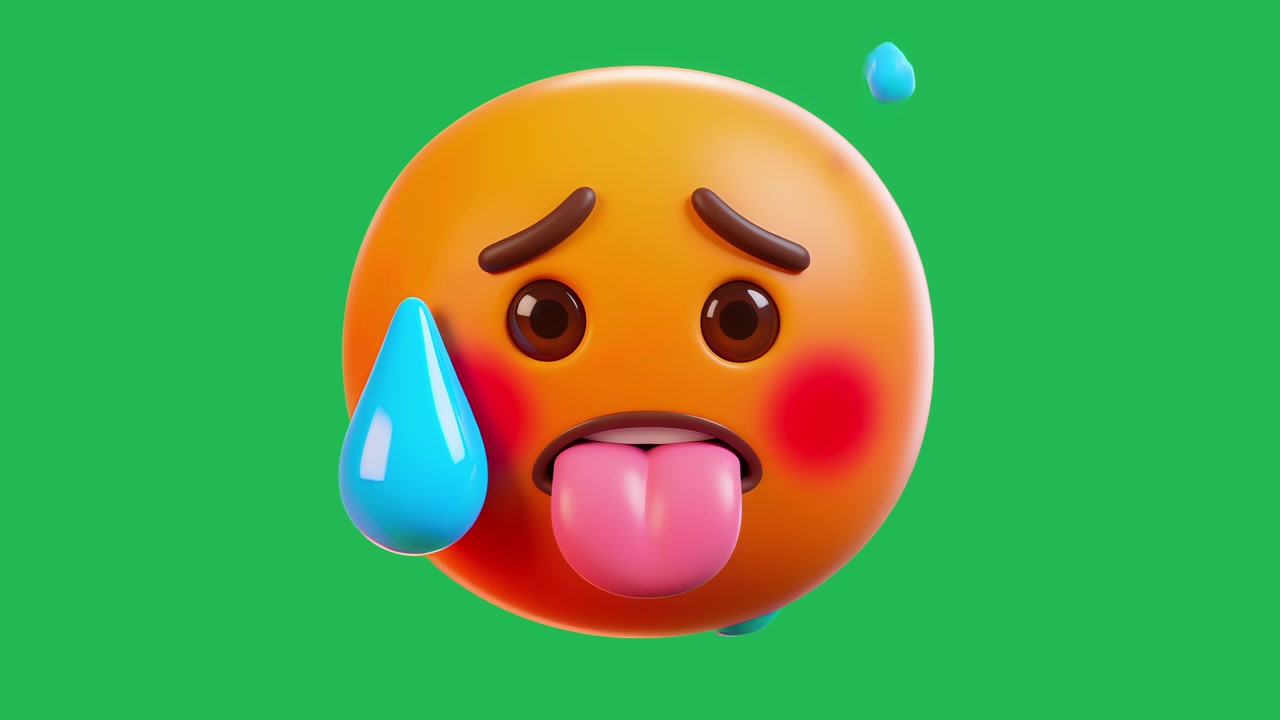 动画热脸表情符号视频素材画面3