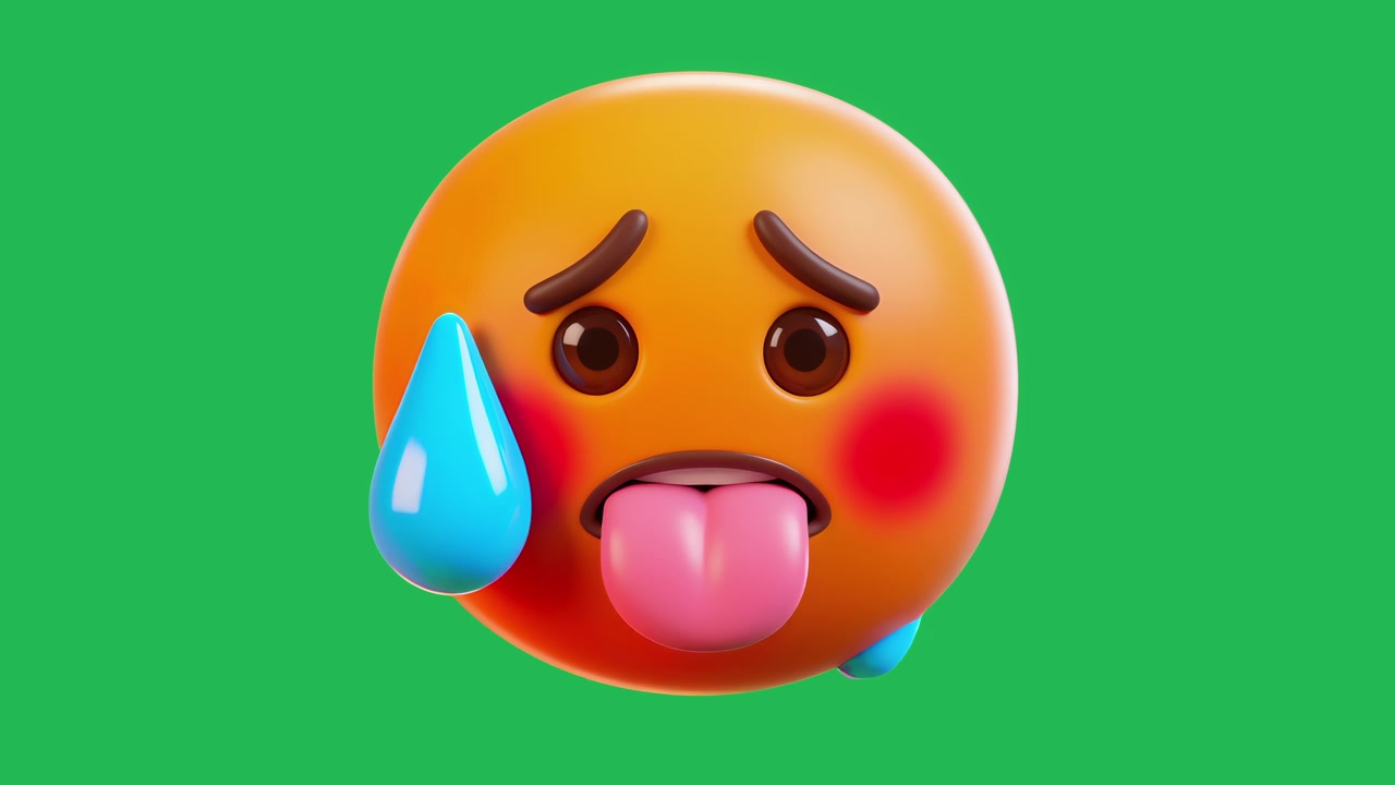动画热脸表情符号视频素材画面4