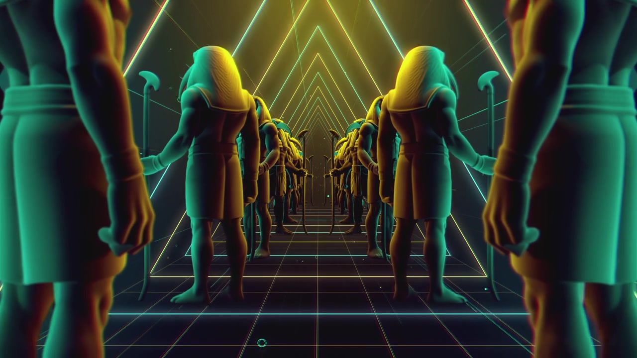 古埃及神托特雕像的VJ循环动画视频素材画面3