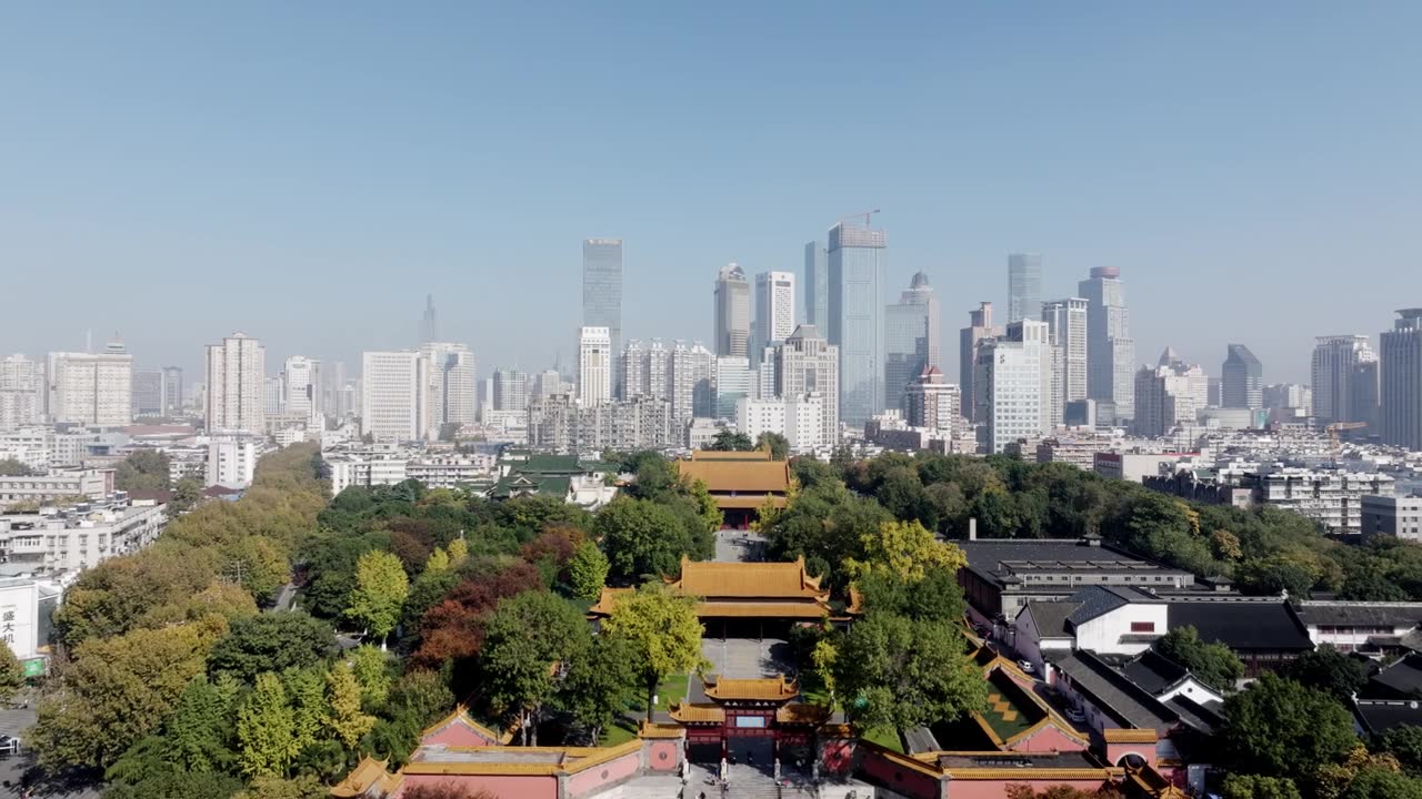 航拍中国江苏南京朝天宫历史建筑群视频素材画面1