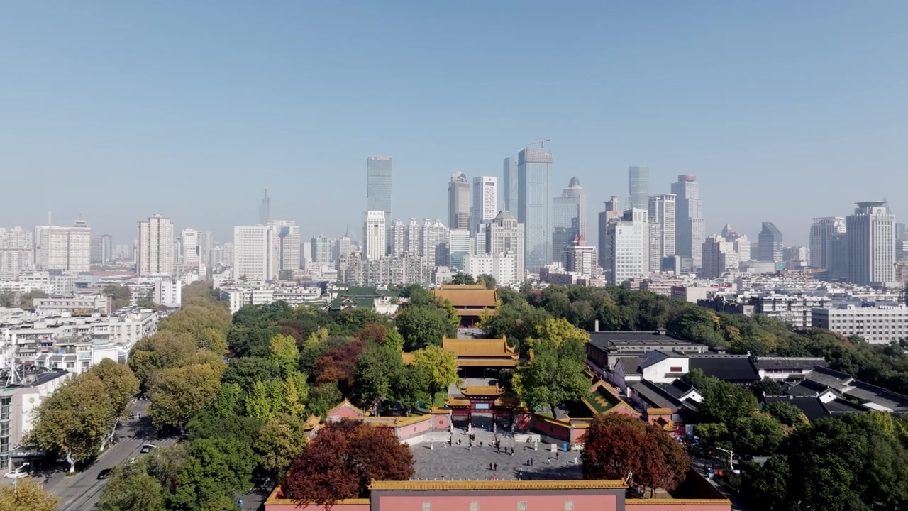 航拍南京朝天宫历史建筑群视频素材画面3