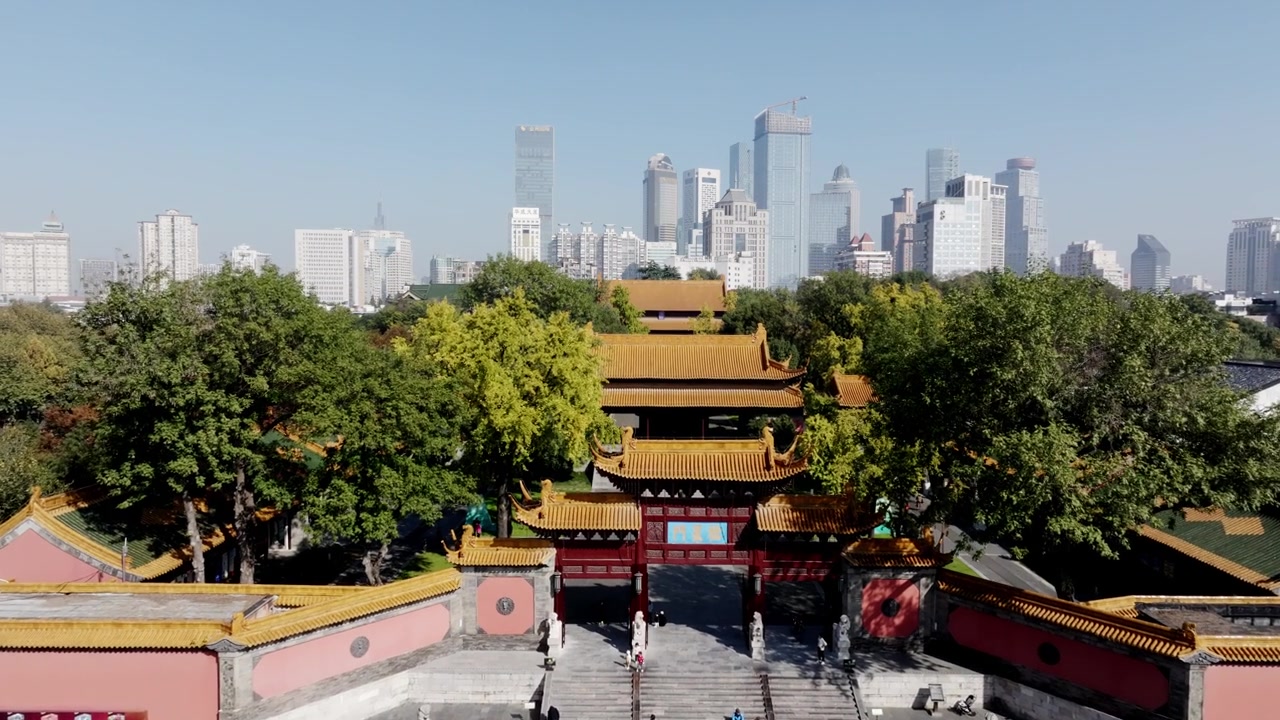 航拍南京朝天宫历史建筑群视频素材画面3