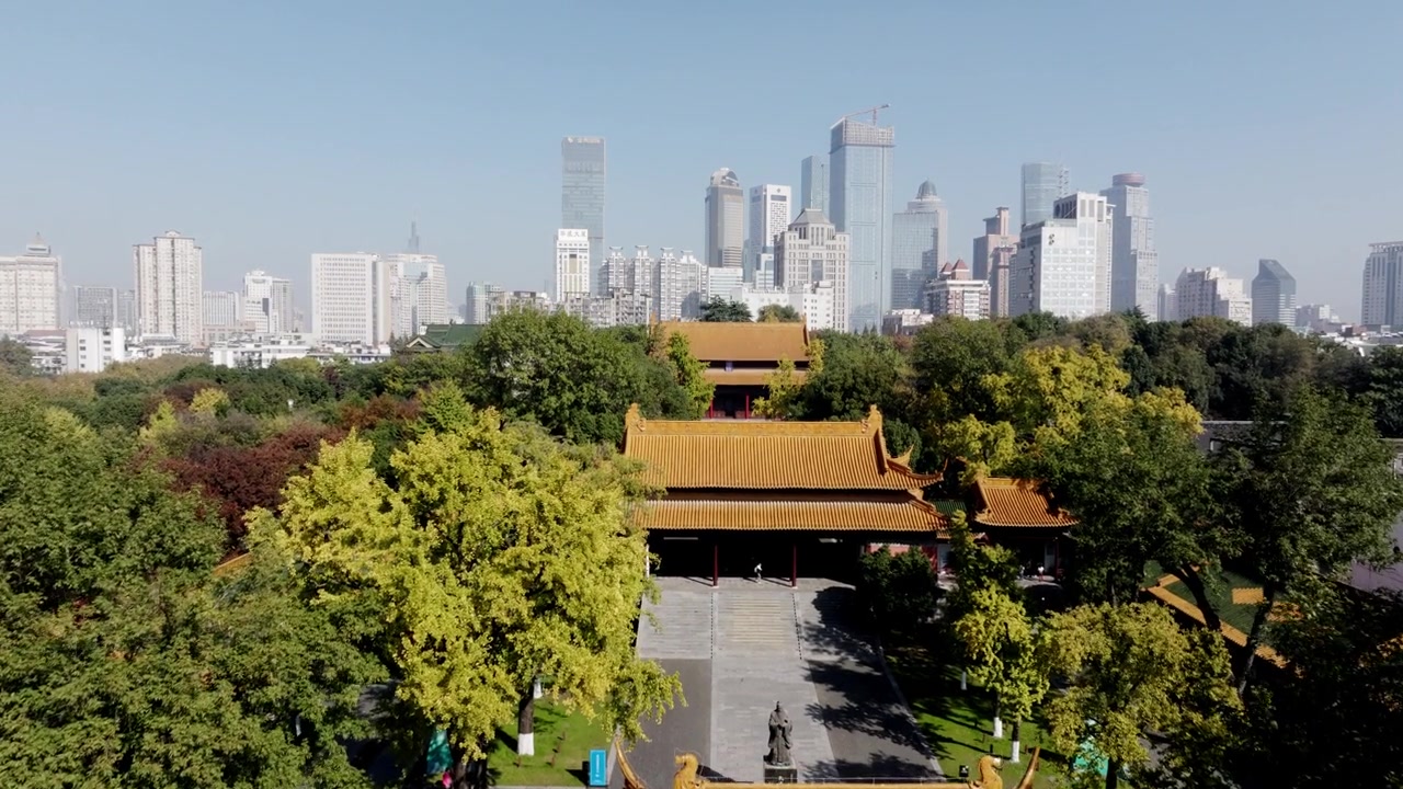 航拍南京朝天宫历史建筑群视频素材画面4