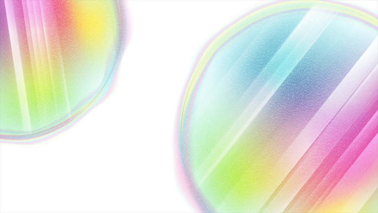 抽象虹彩全息圆圈，带有线条和颗粒纹理，背景为白色视频素材画面4