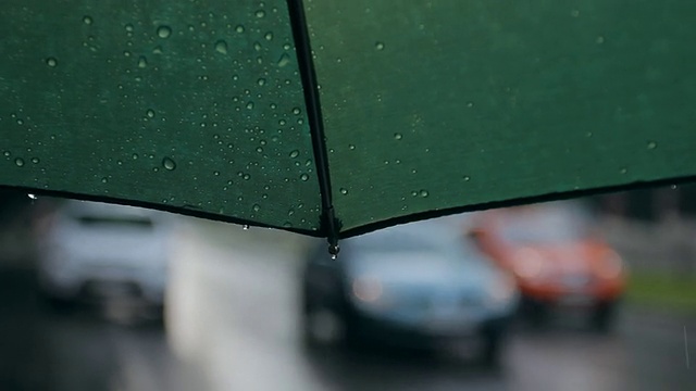 雨雨伞城市街道视频素材