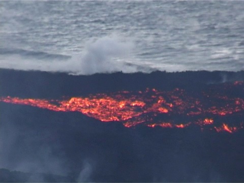 熔岩进入海洋视频下载