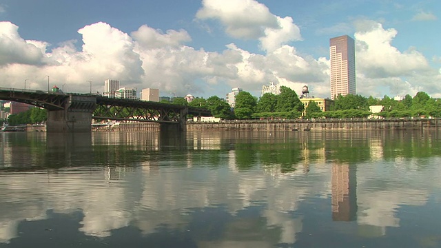 波特兰，俄勒冈桥和市中心景观视频素材