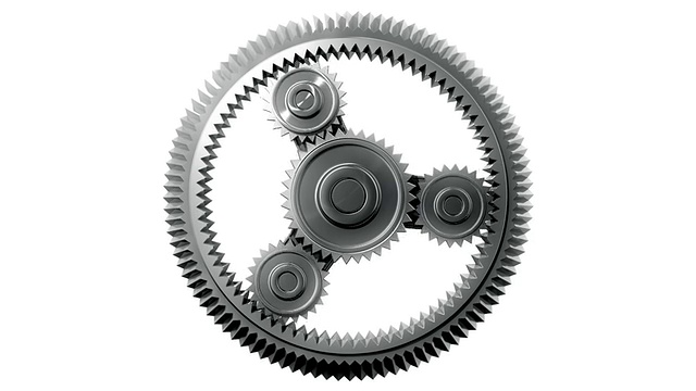 旋转齿轮，Loopable, Alpha。高清。视频素材画面1
