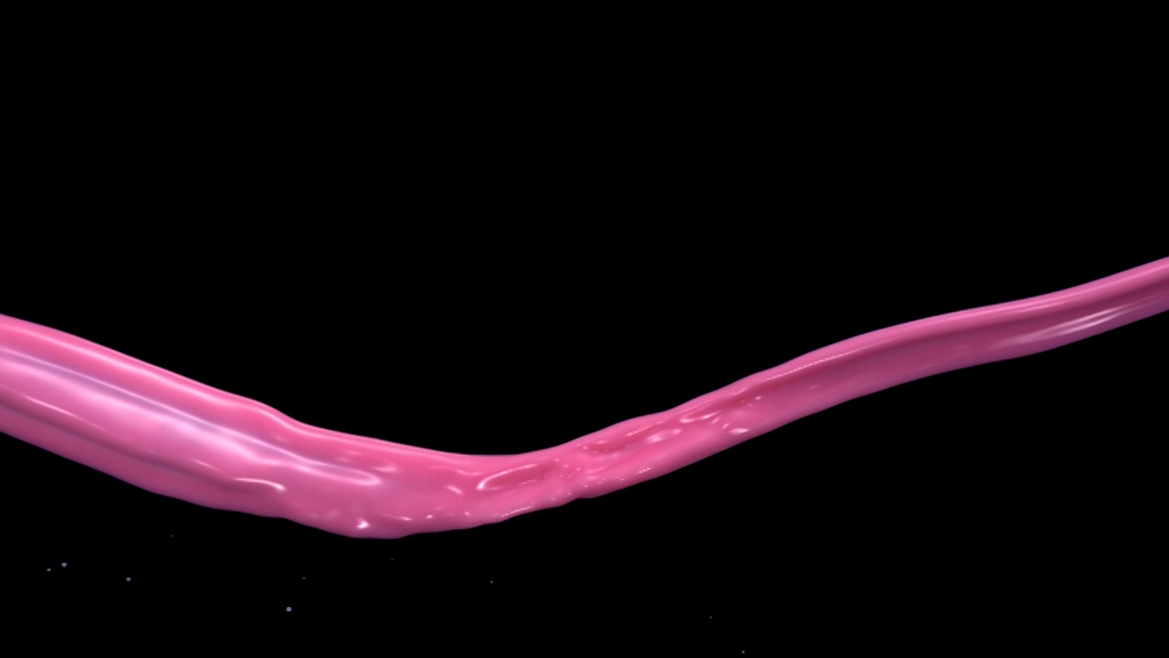 乳白色的粉色液体飞溅，慢镜头视频素材画面1