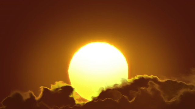 美丽的太阳和云彩在循环动画。HD 1080。视频素材画面3
