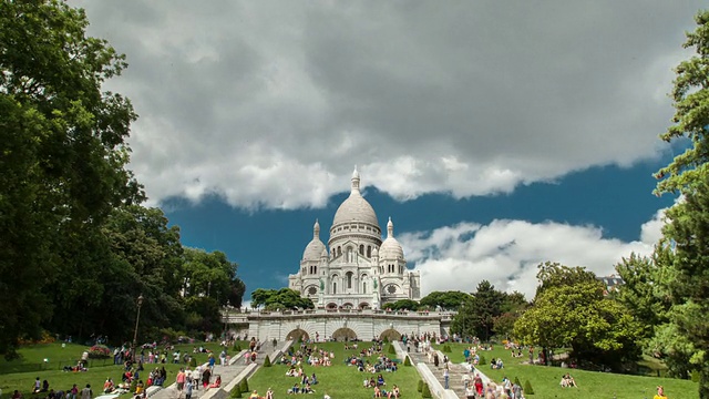 Timelapse Sacre Cœur巴黎教堂。视频素材