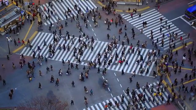 东京涩谷市行人交通视频素材