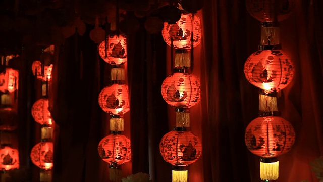 中国新年纸灯笼视频素材画面2
