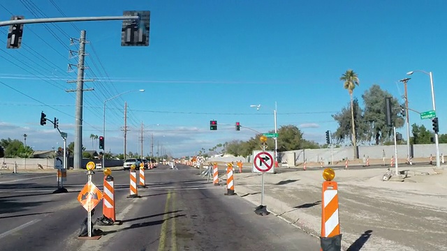 行车经过道路建设视频素材