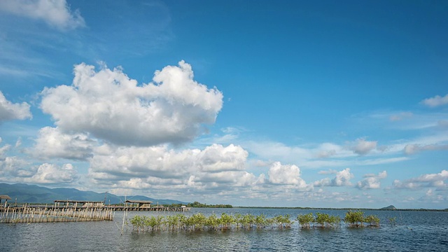 时光流逝，云在天空中移动视频下载