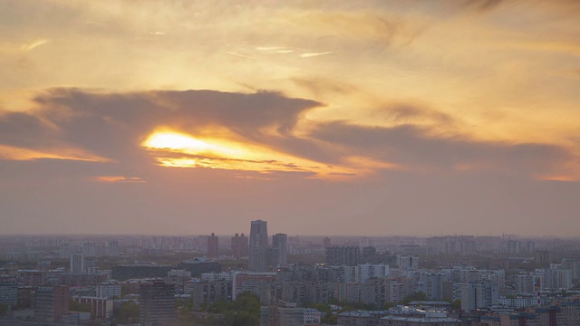 莫斯科城市风景日落时间流逝视频素材