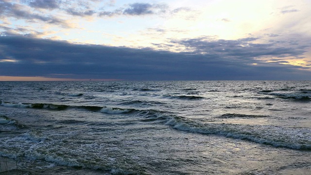 波罗的海海滩日落，4k时间视频素材