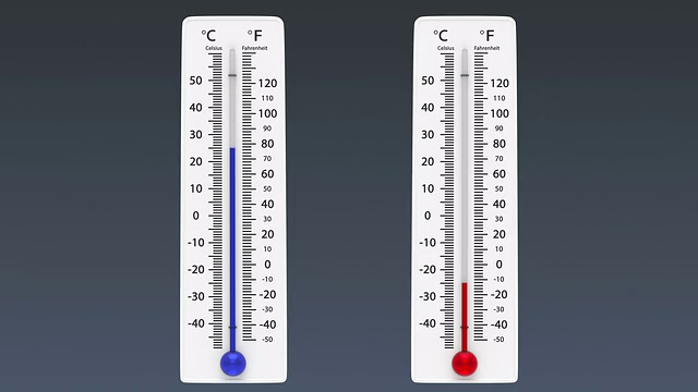 两个温度计。视频素材