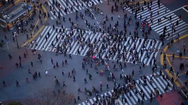 东京涩谷市行人交通视频素材