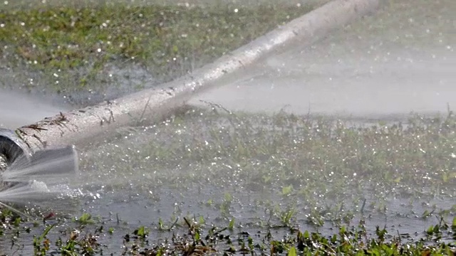 水从水管的洞里漏出来视频素材