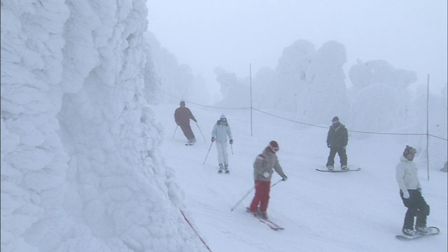 雪中温泉视频素材