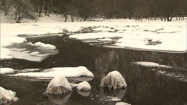 日光琴沼沼泽与残雪长枪视频素材