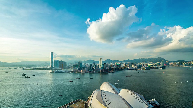 香港从白天到夜晚的延时视频视频素材