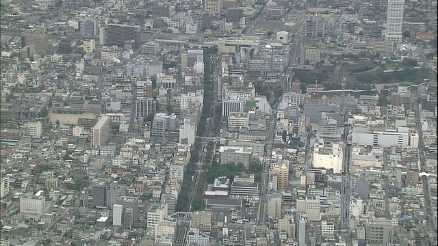 平和街横贯日本口夫市。视频素材