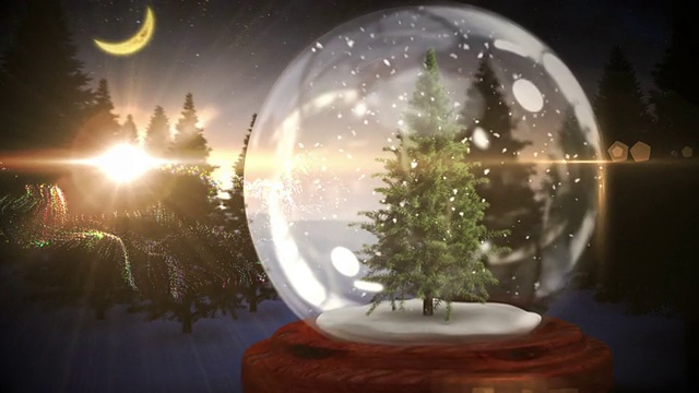 圣诞树内的雪花玻璃球与魔法问候在德国视频素材画面3