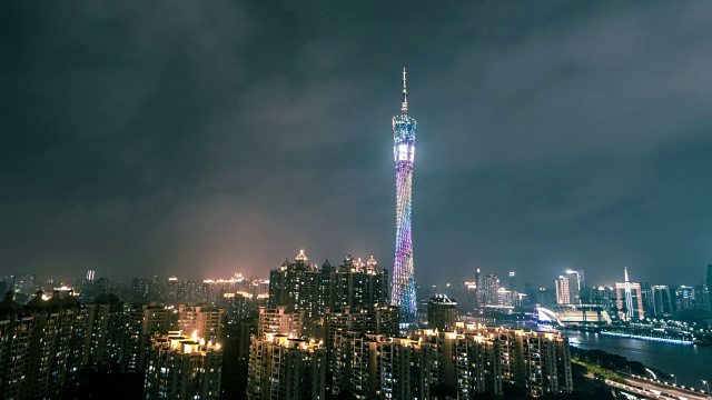 广州塔夜景视频素材画面1