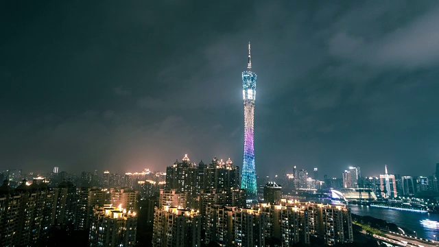 广州塔夜景视频素材画面2