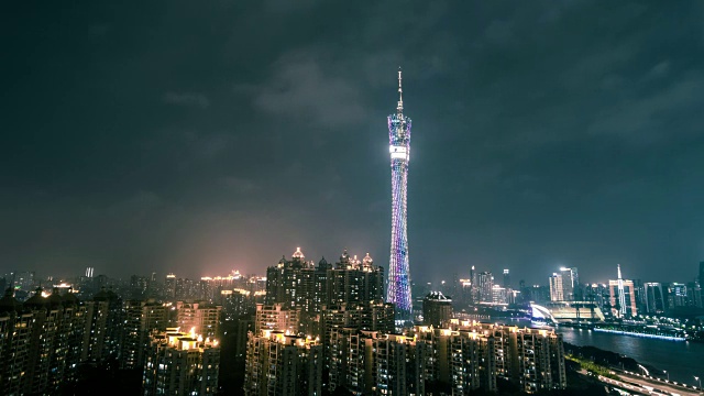 广州塔夜景视频素材画面3