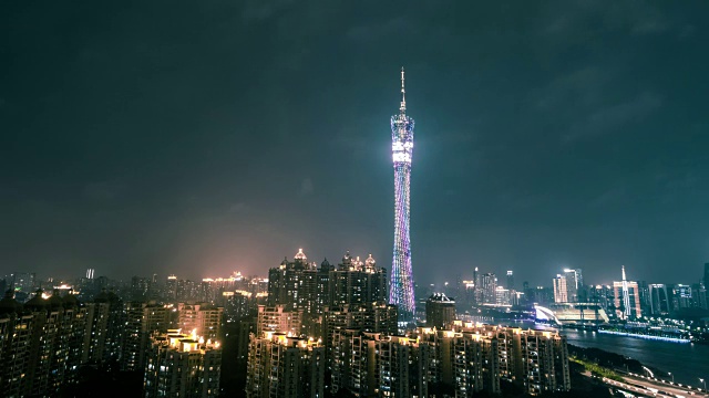 广州塔夜景视频素材画面4