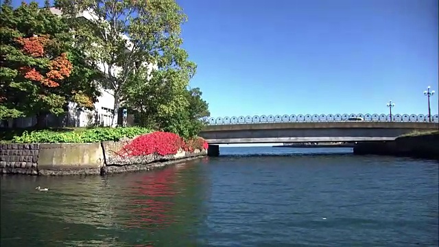 观点;日本北海道小樽运河邮轮视频素材