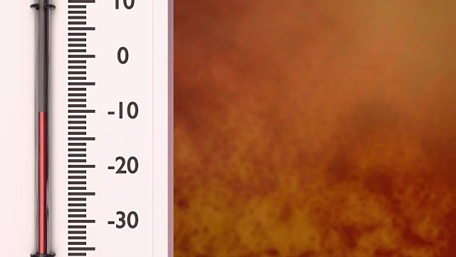 温度计以摄氏温度表示温度的增长。视频素材