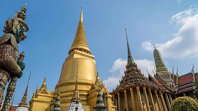 Wat Phra Kaew时光流逝，曼谷，泰国，高清时光流逝视频素材