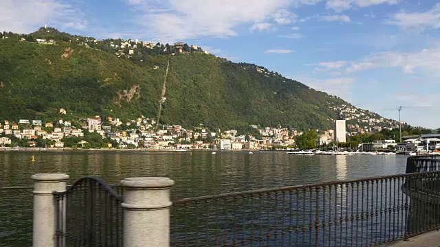 意大利著名的科莫湖夏日湾山城全景4k视频素材