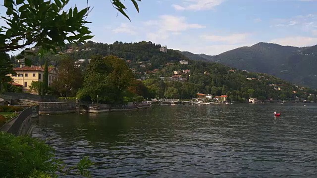 意大利夏日科莫湖著名山岸线湾全景4k视频素材