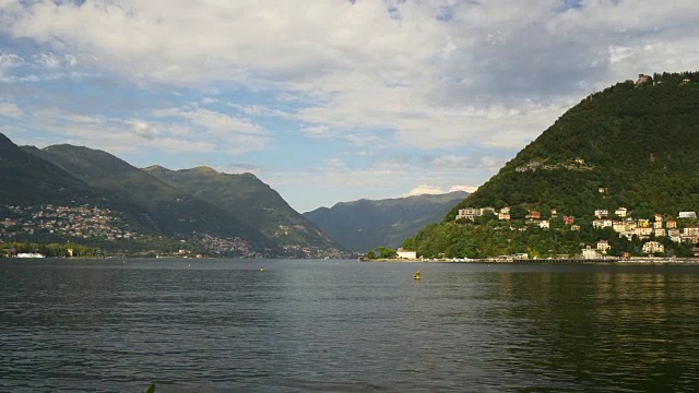 意大利著名的科莫湖夏日湾海岸线山景4k视频素材