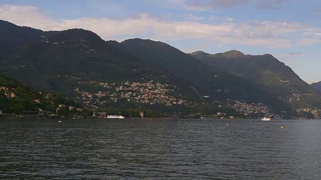 意大利夏夜著名的科莫湖湾山全景4k视频素材