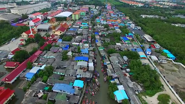 泰国曼谷郊区samuthprakarn屋顶鸟瞰图视频素材