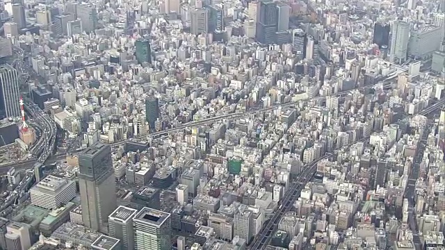 日本东京神田附近的空中摄影视频素材