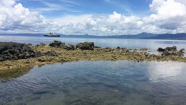 斐济群岛内岛轮渡的时间流逝视频素材