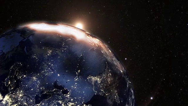 太空中的地球日出视频素材画面1