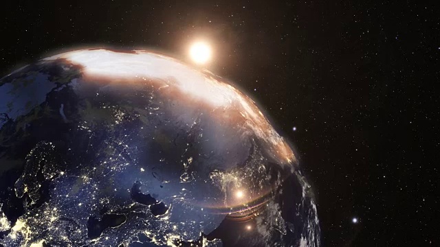太空中的地球日出视频素材画面2