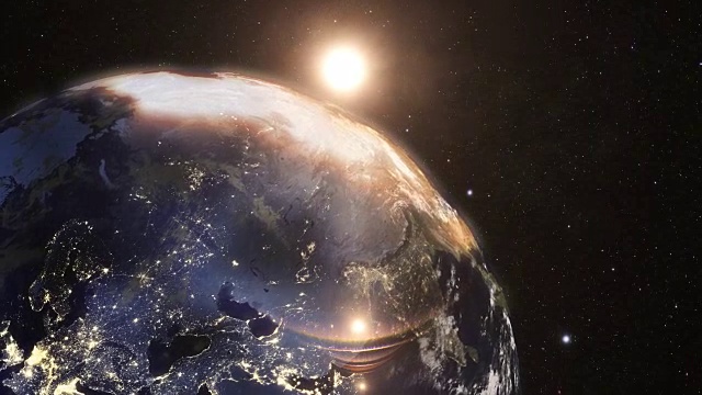 太空中的地球日出视频素材画面3