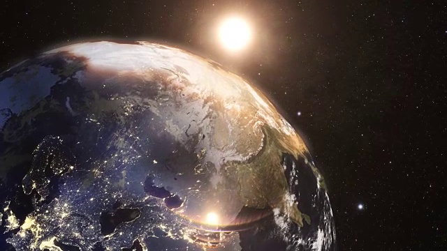 太空中的地球日出视频素材画面4