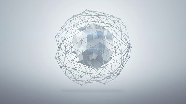 工作室未来低聚造型。3d动画可循环视频素材画面1