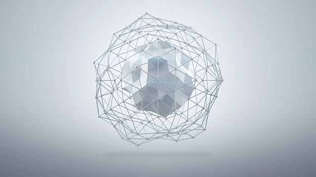 工作室未来低聚造型。3d动画可循环视频素材画面2